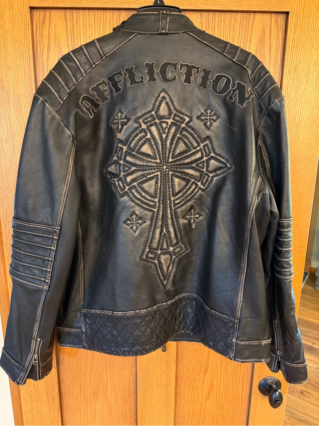 Affliction Brown/Black Premium Graphic Leather Jacket (Limited Edition) 3xl
